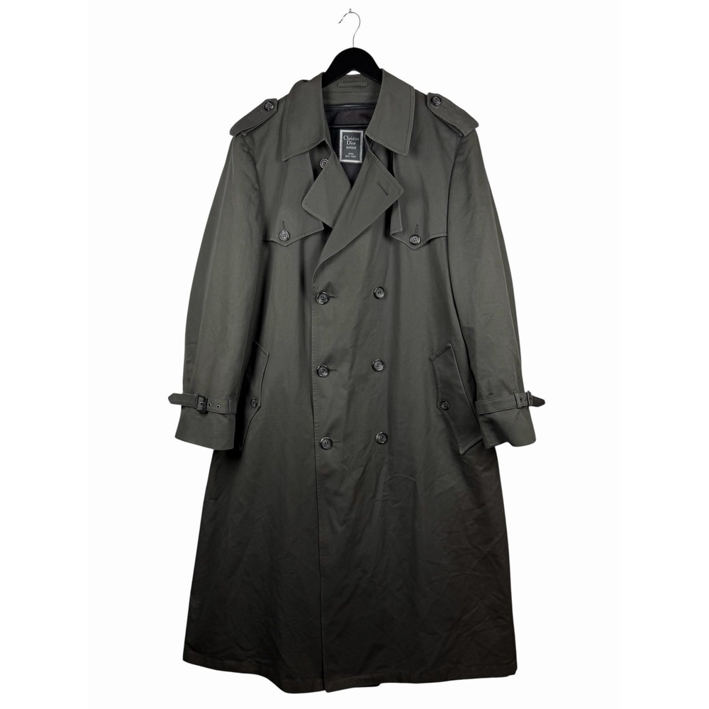 Christian Dior Monsieur Trench Coat Men's 42R Olive Classic with Zip-in Liner